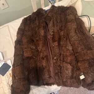 Classic Genuine Rabbit Fur Brown Women's Jacket